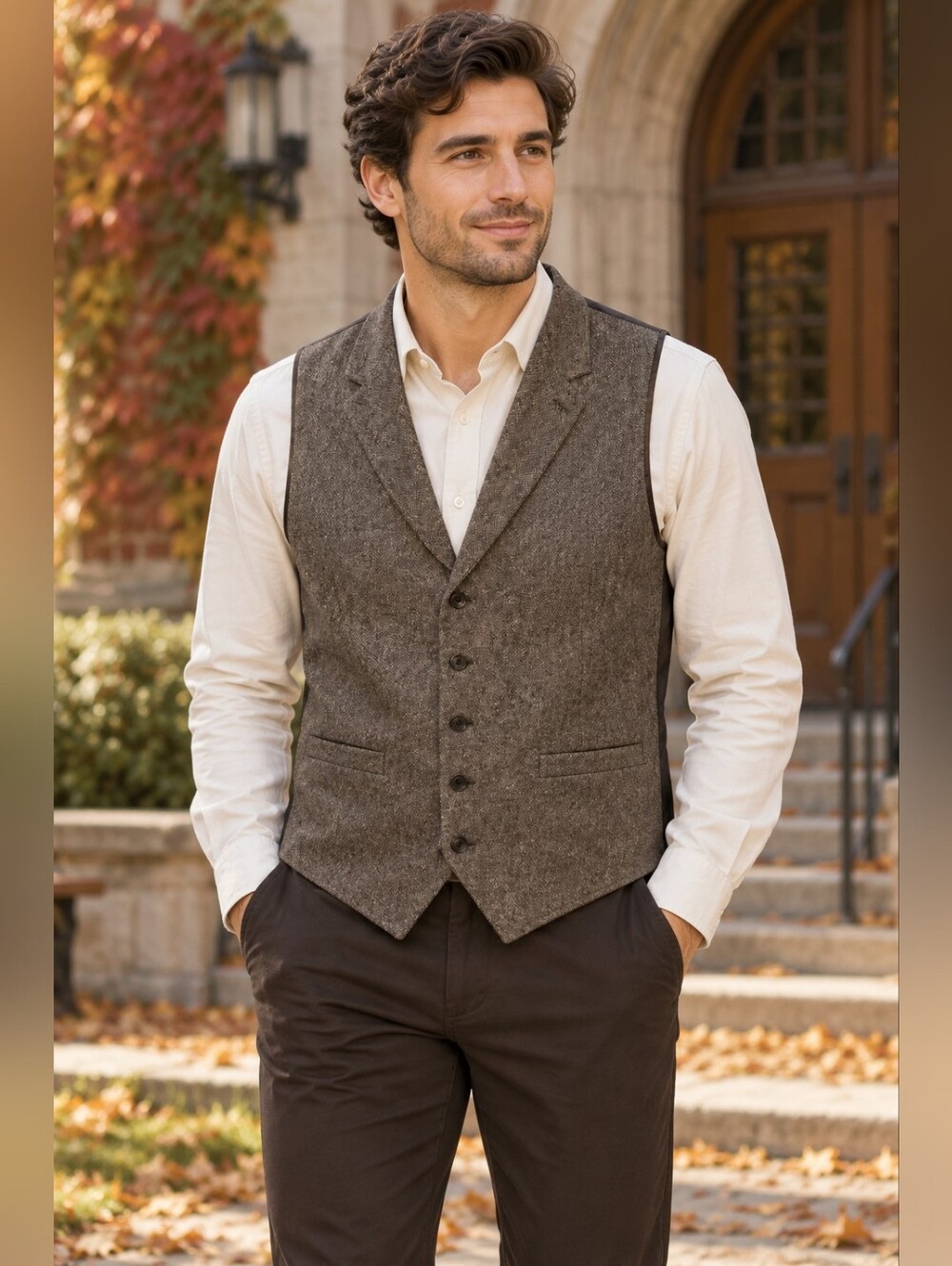 U.S. Polo Assn. Men’s Vest XL Brown Preppy Old Money Heritage Ivy Academia